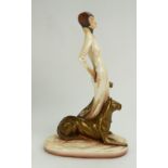Michael Sutty large Art Deco style figure of lady with height 36cm
