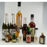 A collection of spirits and beers includ