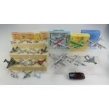 A collection of toy Dinky model aircraft