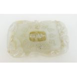 Chinese white jade boy and dragon pendan