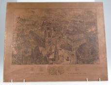 19th century copper printing plate etche