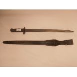 1907 sheathed bayonet with scabbaqrd and leather frog