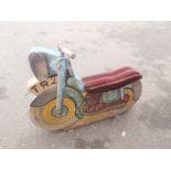 Vintage painted wooden merry go round motorbike