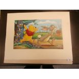 Unframed watercolour scene from Disneys Winnie The Pooh Rowl Greenhalgh 9x15