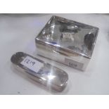 Rectangular silver cigarette box with lined interior London 1921 1921 maker worn 11.1oz together