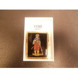 19th Century rectangular micro mosaic brooch in yellow metal mount depicting a Turkish Tribesman