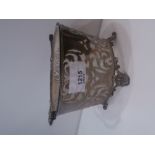 Pierced silver sugar basin with swing handle and glass liner with Continental marks, lion and HW&