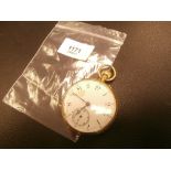 Open faced 18ct gold cased pocket watch maker HGMS with monogram movement by Thomas Kirk and Co