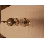 Silver baluster form sugar shaker, Birmingham 1913 maker SB 6.3oz