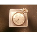 Edwardian Sterling silver AWC Co cased open faced pocket watch by TC Johnson and Sons Halifax NS