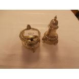 Georgian style silver pepper pot and mustard pot, London 1964 maker RWB