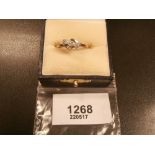 18ct gold and platinum dress ring set with 3 3 illusion set diamonds 2.8g