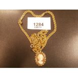 9ct Gold necklace and pendant 12.6g