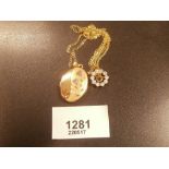 9ct gold locket and chain together with a 9ct pendant chain 5.5g