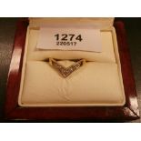 18ct gold wishbone ring inset with 0.34 diamonds retailed by Park house and Wyatt