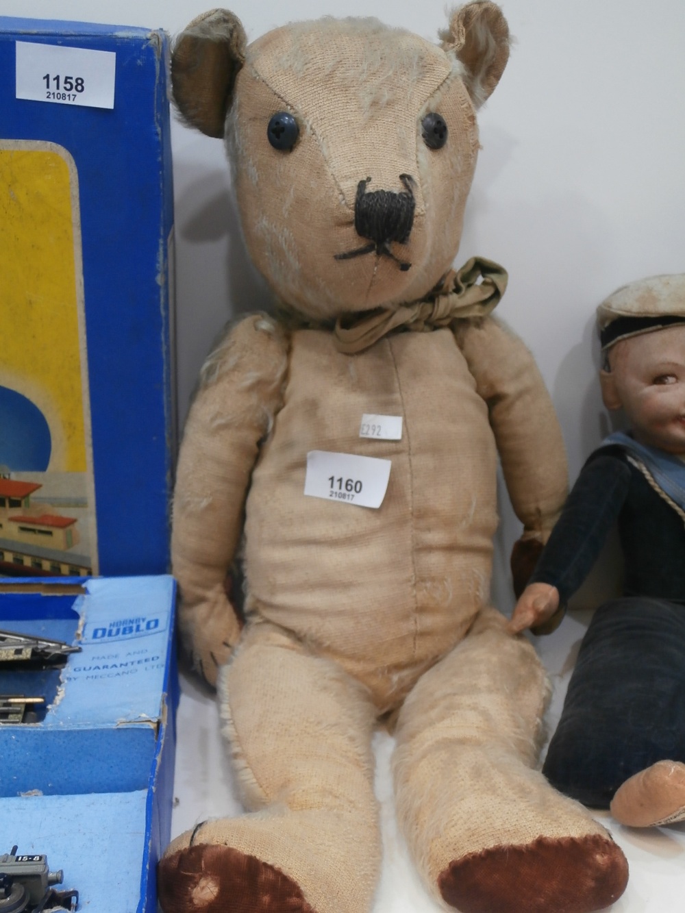 Vintage teddy bear with button eyes