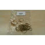 Collection of 9ct yellow gold incl neck chains, signet ring etc approx. 11.5g