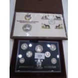 Coin collection containing special silver proof versions of the circulating range of United