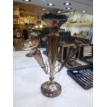 Edwardian large silver epergne, fitted centre vase and 3 side vases, Cher 1919, 40cm high