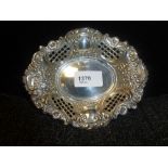 Sheffield silver bon bon dish with pierced & embossed edge