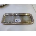 rectangular silver tray with gadroon edge, London 20cm wide