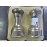 1920's silver cruet set, hallmarked Birmingham 1928, retailed by Asprey of London, in original box