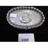 Edwardian silver commemorative pin tray embossed with Edward VII 1902