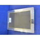 Plain silver rectangular photograph frame, hallmarked for London, 16.5cm x 21cm