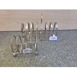 1950's Sheffield silver toast rack together with a smaller 1920's toast rack, London 1929 approx 9.3