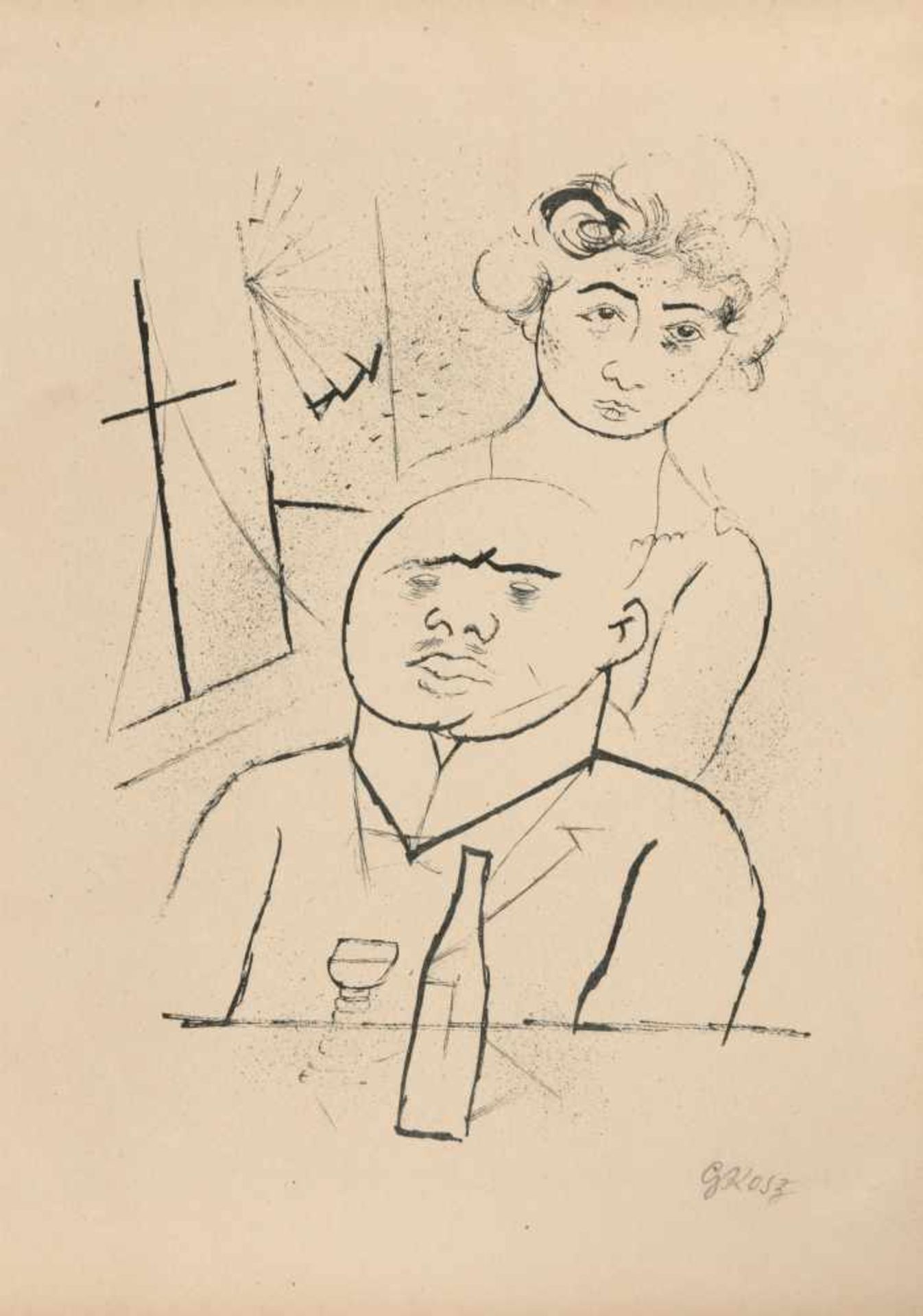 George Grosz (Berlin 1893 - 1959 ebenda) 'Melancholie', 1920/1921 Offsetlithographie auf dünnem,