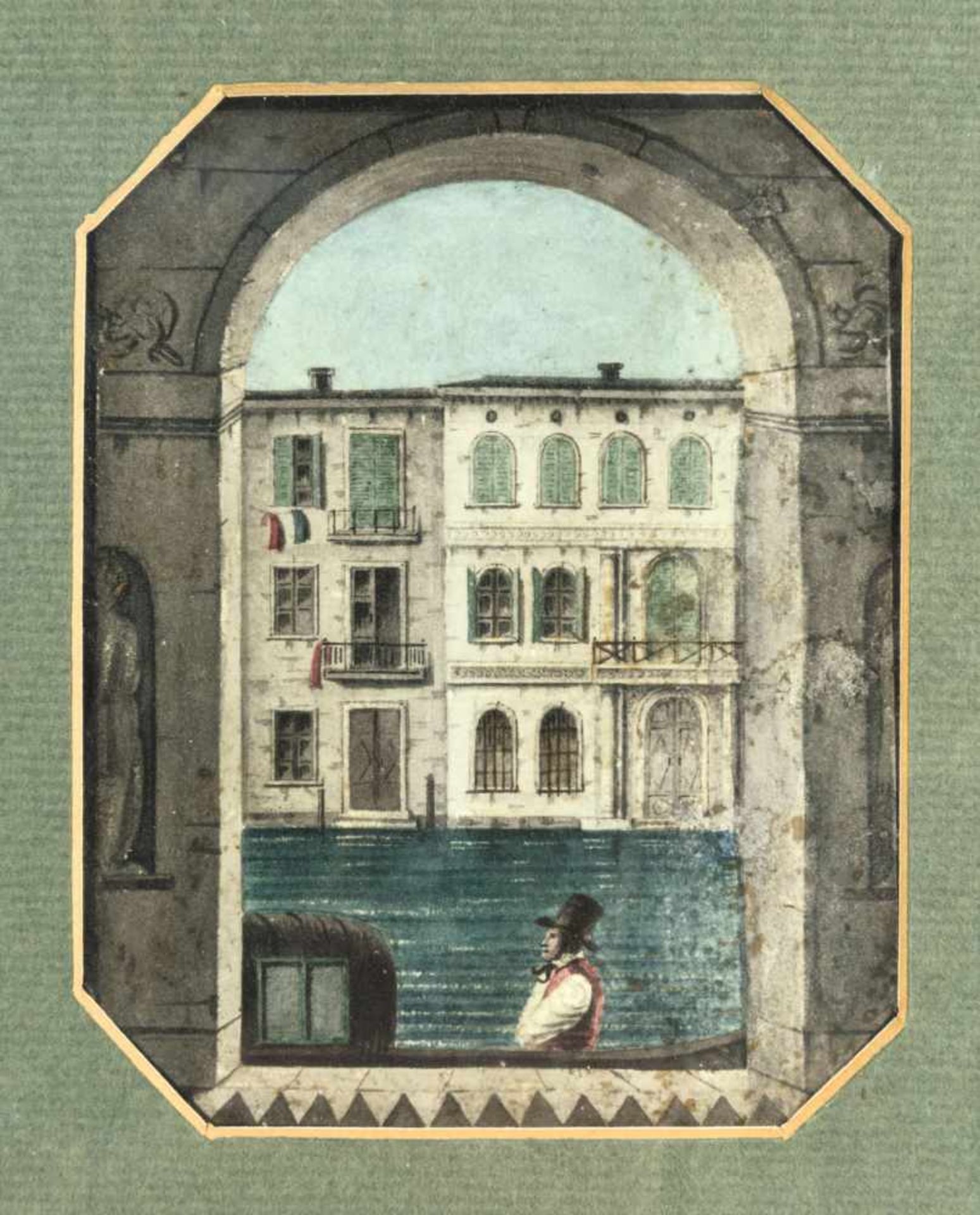 Amalia Benedicks (1811-1837) 'Vier Stadtansichten', um 1830 Miniaturmalereien in Aquarelltechniken - Bild 2 aus 4