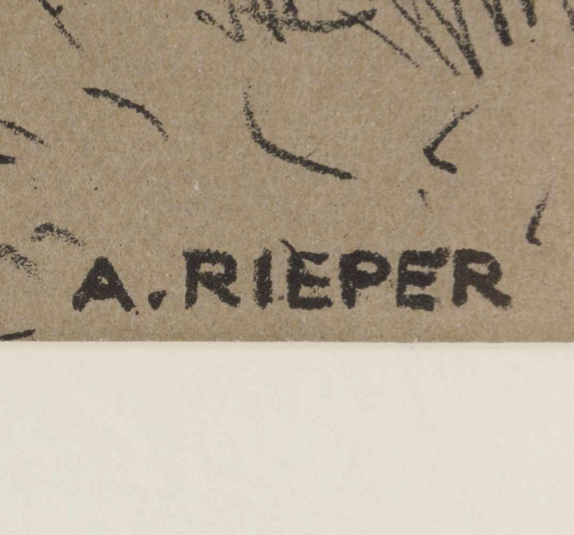 August Rieper (Hamburg 1865 - 1940 München) 'Hirtin an der Quelle', 1900-1905 Mischtechnik mit - Bild 8 aus 9