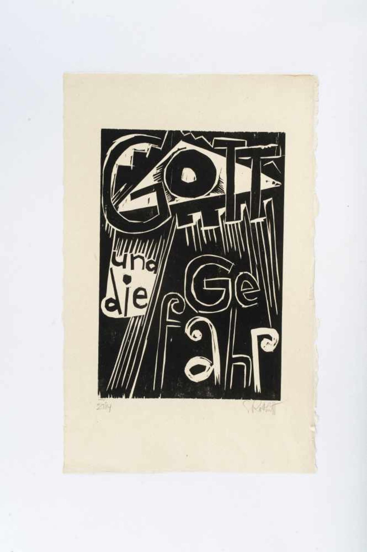 Karl Schmidt-Rottluff (Rottluff 1884 - 1976 Berlin) 'Gott und die Gefahr', 1921 Holzschnitt (