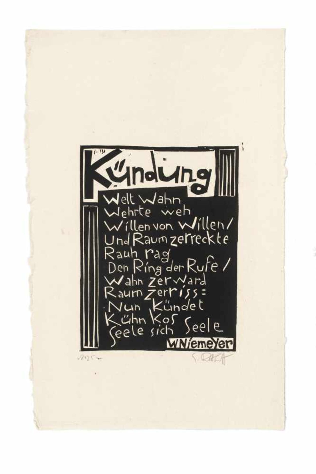 Karl Schmidt-Rottluff (Rottluff 1884 - 1976 Berlin) 'Kündungsgedicht', 1920 Holzschnitt (