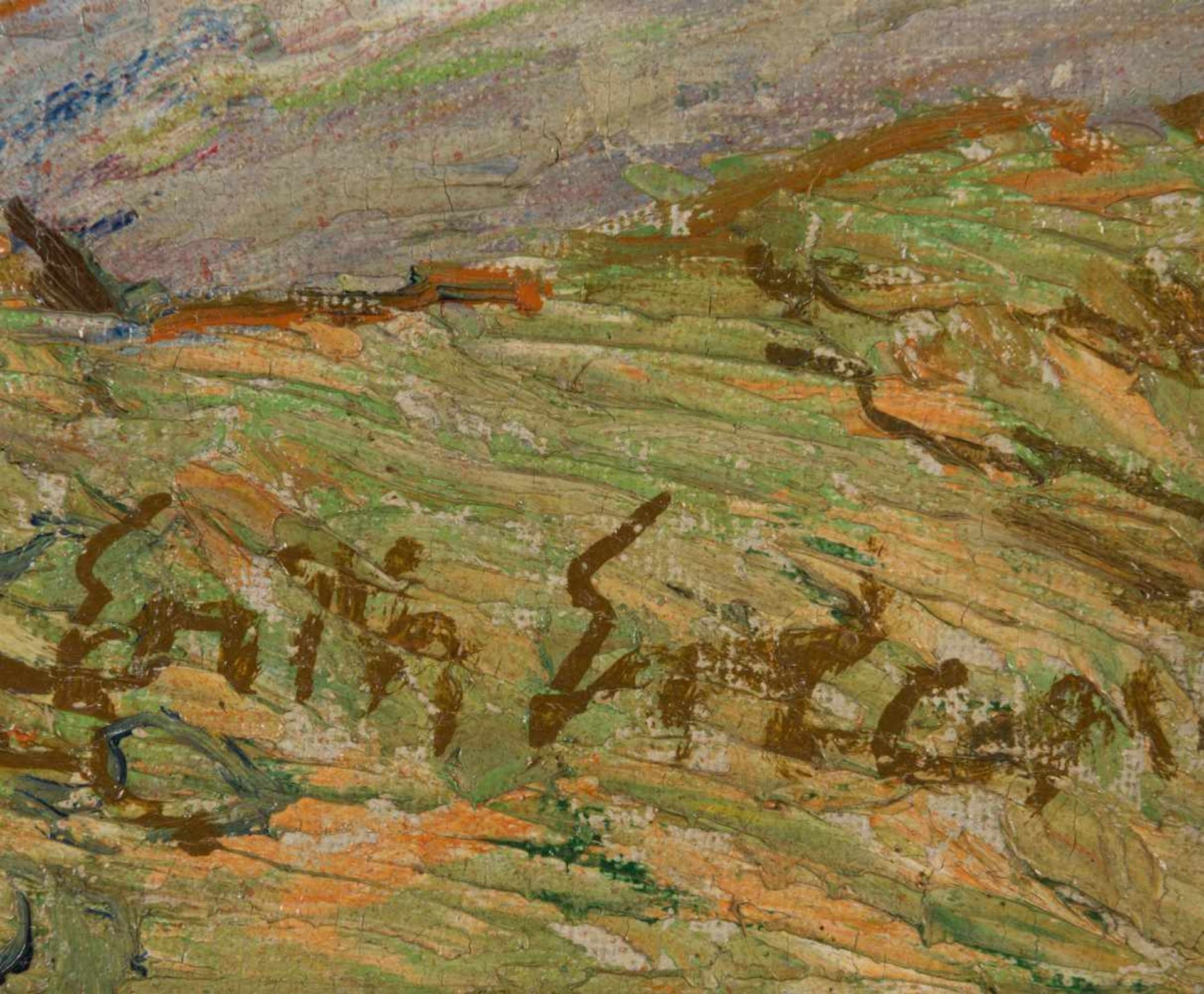 Erich Erler-Samedan (Frankenstein, Schlesien 1870 - 1946 Icking) 'Ziegenhirte in den Alpen' Öl auf - Bild 2 aus 2