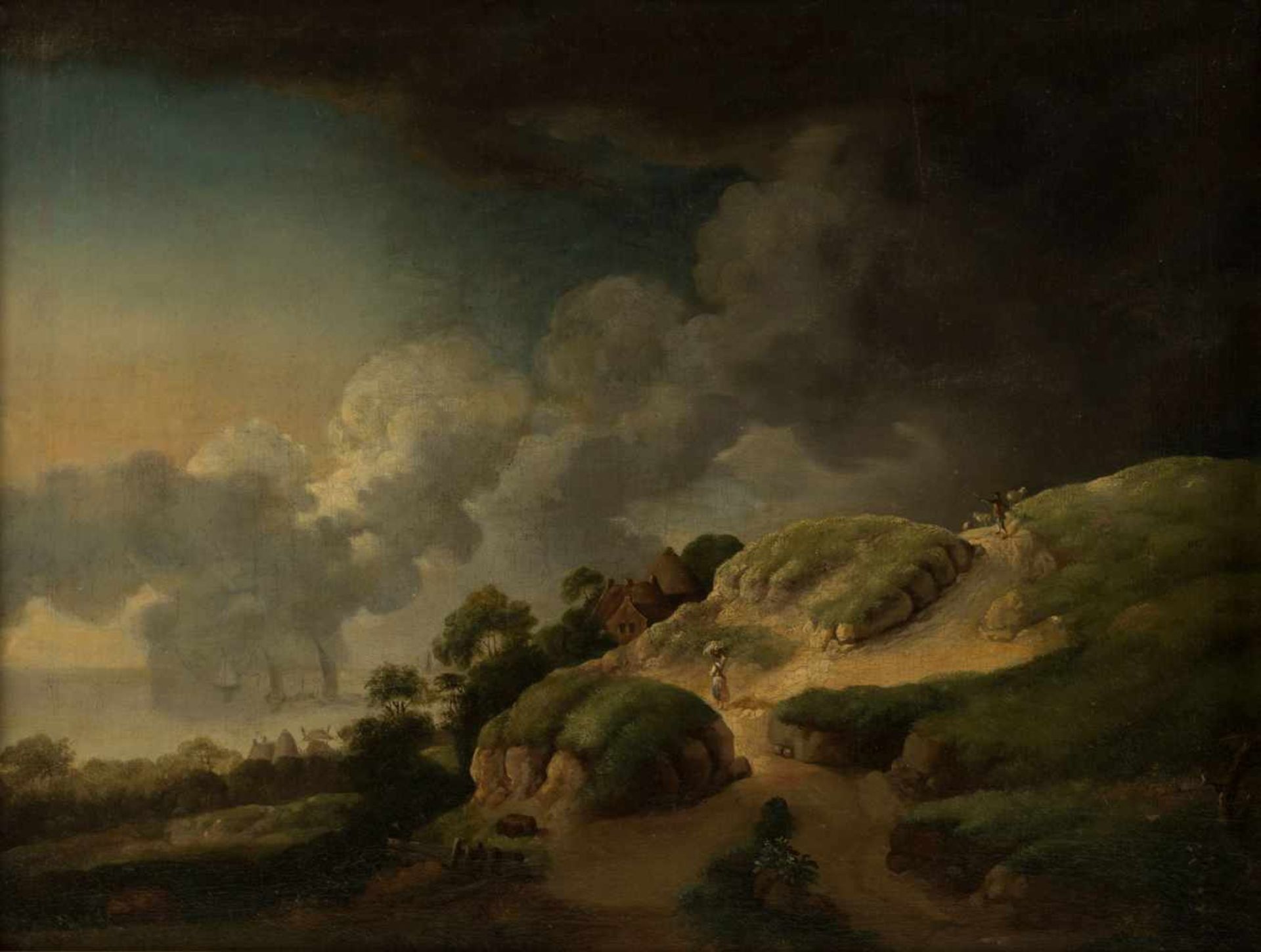 Maler des 18. Jahrhunderts 'Landschaft', wohl 18. Jahrhundert Öl auf Leinwand. 36,0 x 48,0 cm.