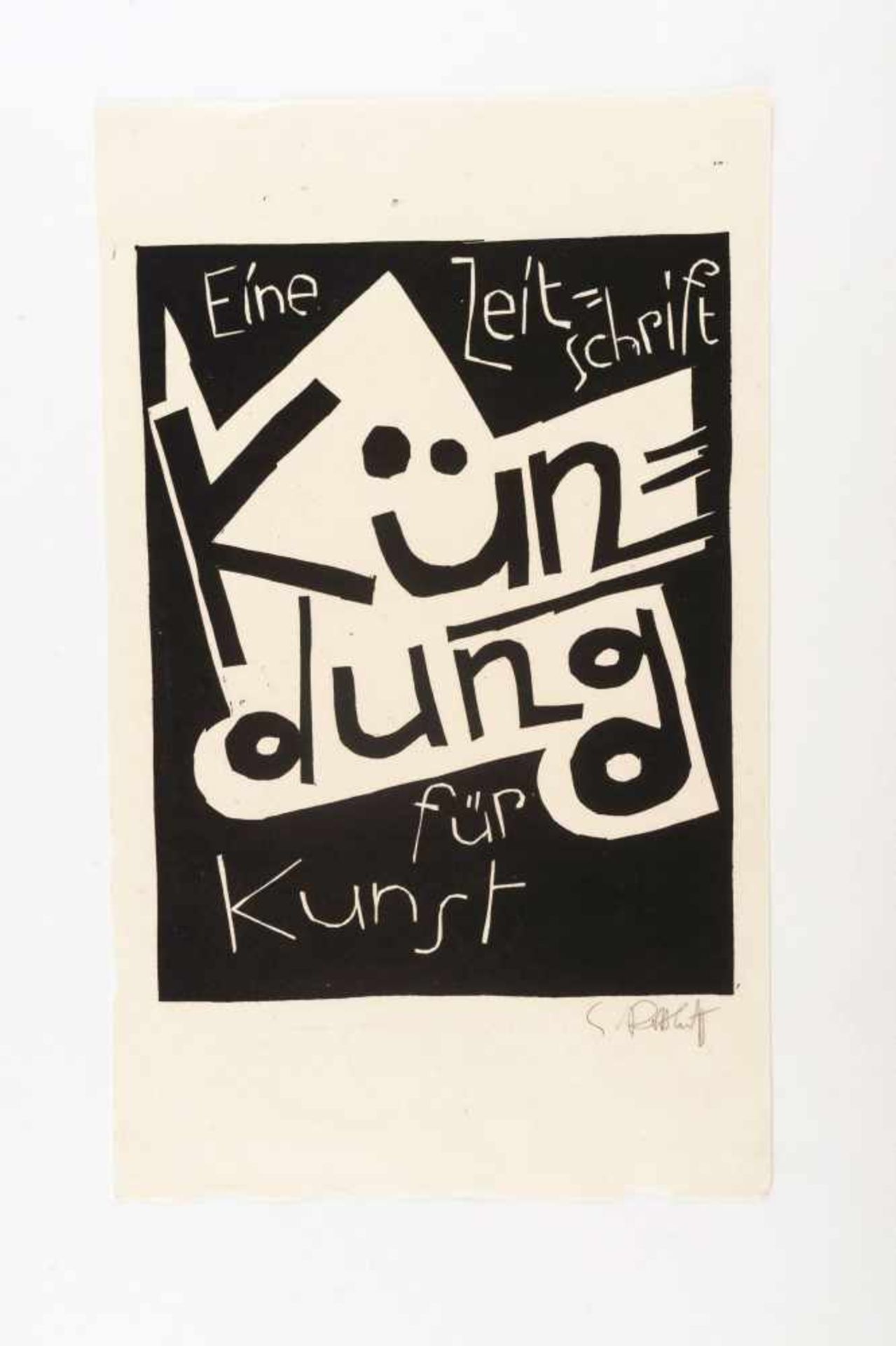 Karl Schmidt-Rottluff (Rottluff 1884 - 1976 Berlin) Titelblatt 'Kündung - eine Zeitschrift für