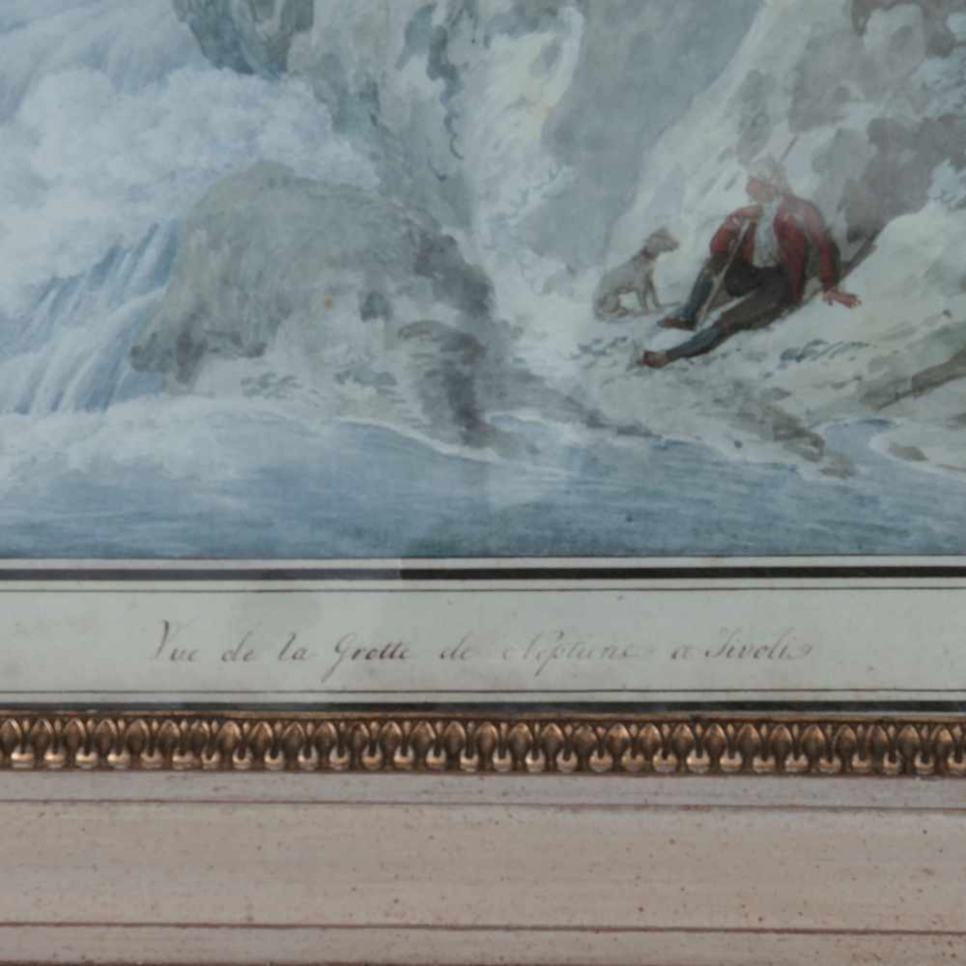 Filippo Giuntotardi (Rom 1768 - 1831 ebenda) 'Vue de la Grotte de Neptune a Tivoli', 19. Jahrhundert - Bild 2 aus 2