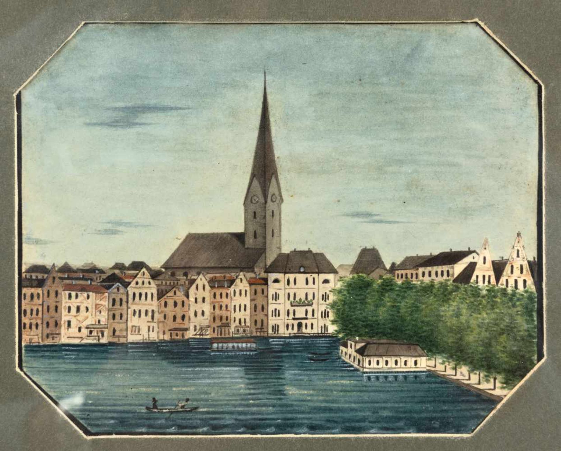 Amalia Benedicks (1811-1837) 'Vier Stadtansichten', um 1830 Miniaturmalereien in Aquarelltechniken - Bild 4 aus 4