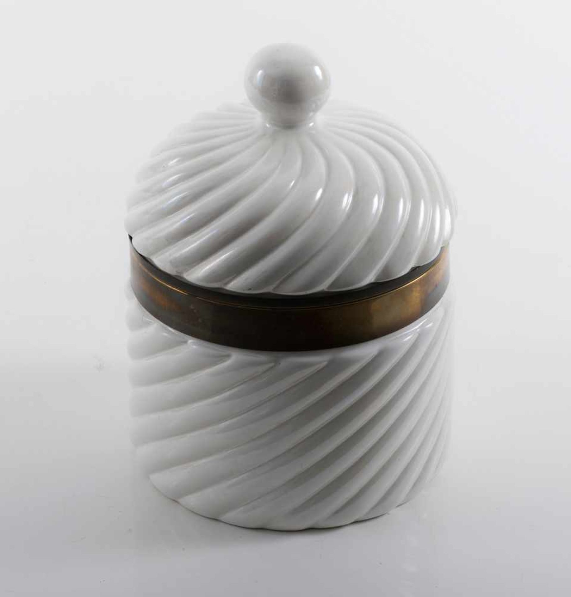 Tommaso Barbi Eiskübel, um 1965 H. 35,5 cm, Dm. 25 cm. tb ceramiche, Italien. Steingut, weiß - Bild 2 aus 2