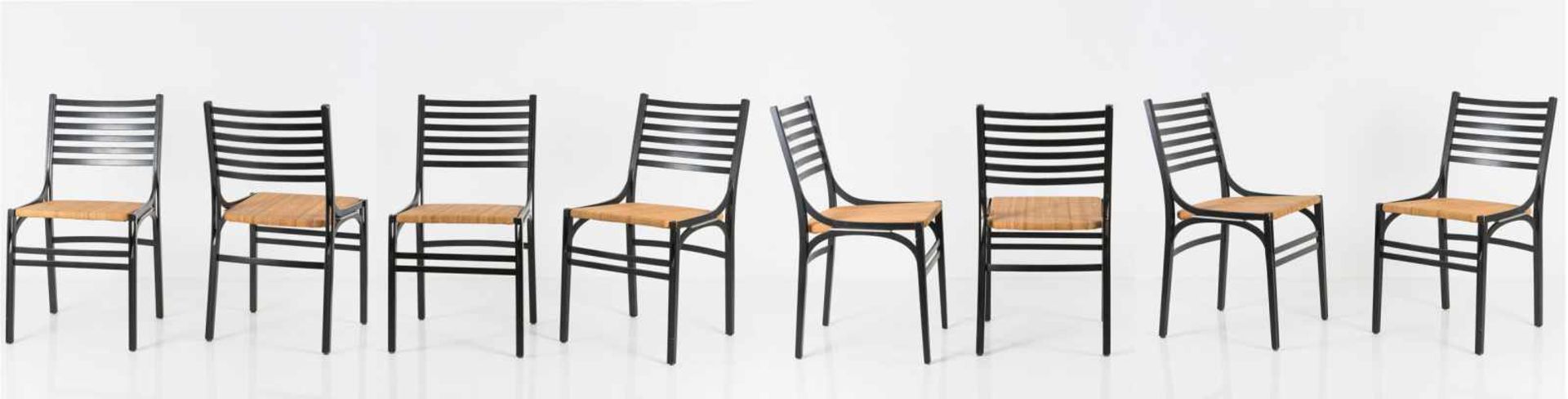 Gerd Lange; Gruppe 61 Acht Stühle '251 - Documenta III', 1962/63 H. 80 x 43 x 50 cm. Thonet,