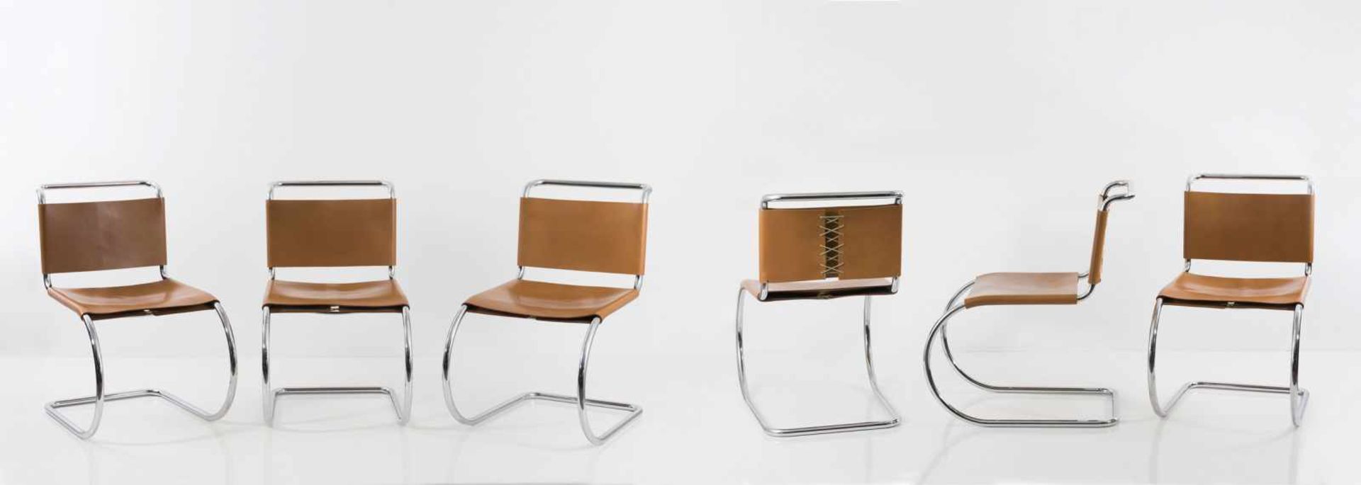 Ludwig Mies van der Rohe Sechs Stühle 'MR 10', 1927 H. 79 x 49 x 71 cm. Knoll International, New