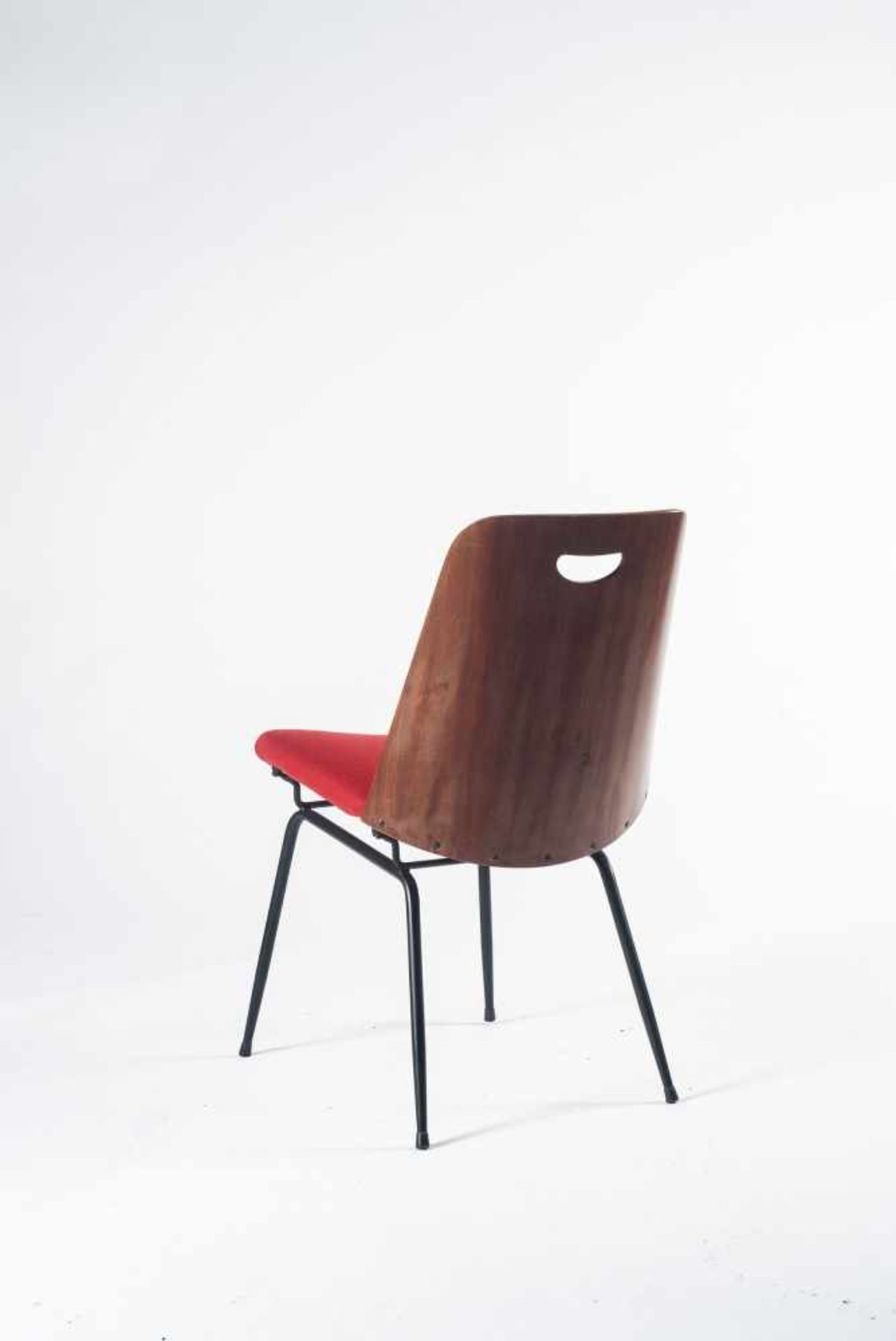 Vier Stühle 'Du 22', um 1952 Gastone Rinaldi H. 80 x 50 x 60 cm. Rima, Padua. Stahlrohr, schwarz - Bild 4 aus 8