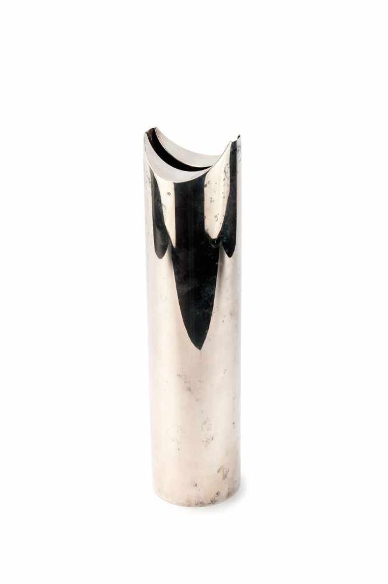 Vase 'Ohun Ohara', 1980 Lino Sabattini H. 36,2 cm. Sabattini, Mailand. Messing, versilbert. Bez.: