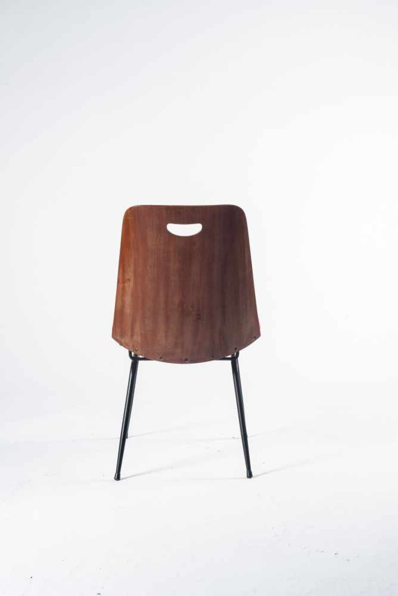 Vier Stühle 'Du 22', um 1952 Gastone Rinaldi H. 80 x 50 x 60 cm. Rima, Padua. Stahlrohr, schwarz - Bild 6 aus 8