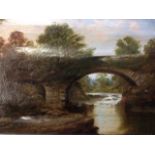 WM, nineteenth century oil on canvas, Hawse Bridge, Kendal, inscribed to verso, signed & dated