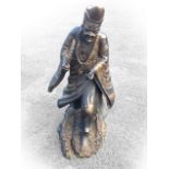 A Japanese bronze cloaked gentleman