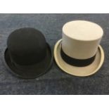 A Tho Townsend & Co grey top hat; and a bowler by Dunn & Co. (2)