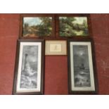 A pair of Edwardian monochrome prints of coastal views