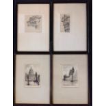 A Cecil Aldin monochrome framed print titled in pencil Castle Inn, Chiddingstone; a pair of framed